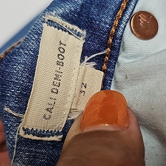 Madewell Cali Demi Boot Jeans Raw Hem Sz 32 - Picture 8 of 16